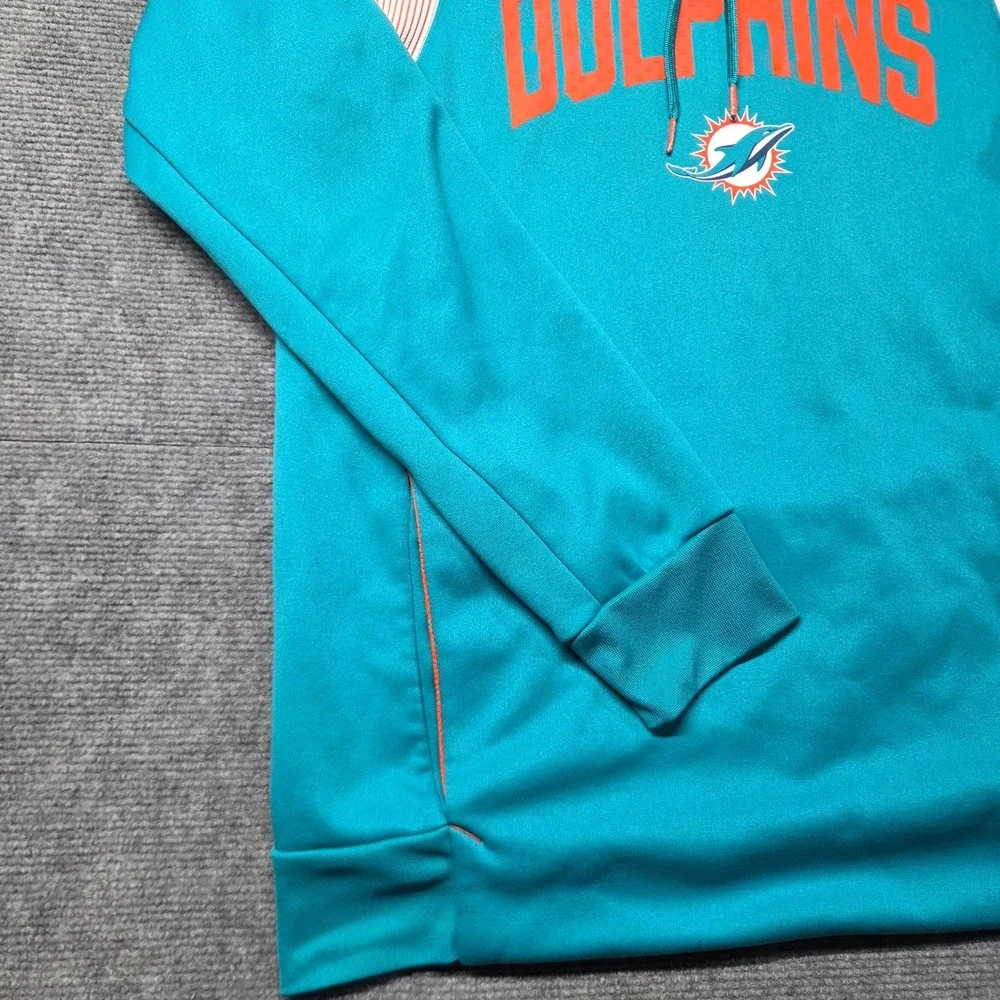 Nike Miami Dolphins NFL Therma-FIT On-Field Hoodie Aqua Blue Mens Small